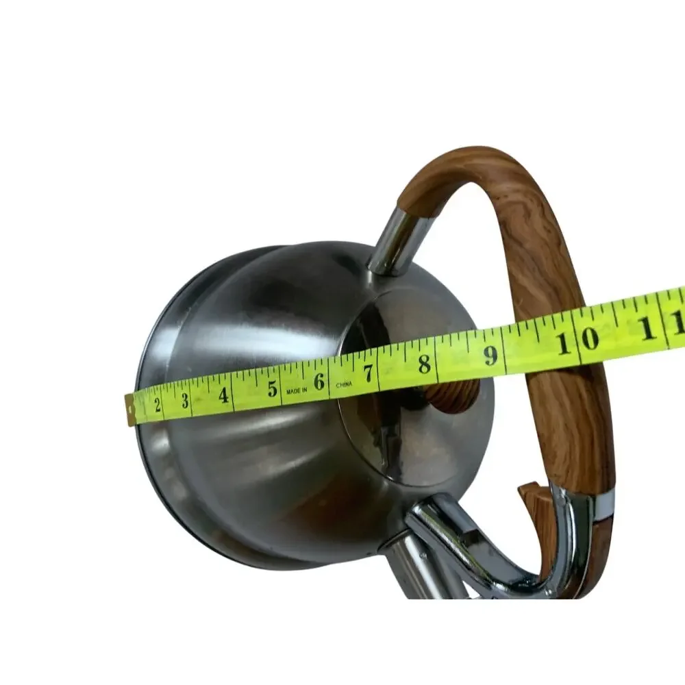 MasterClass Premium 2.6 QT Stainless Whistling Kettle w/ Wood Handle